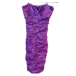 Nicole Miller vintage Purple Y2K strapless Bodycon- cocktail dress